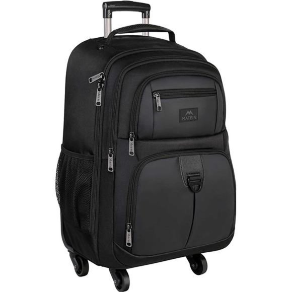 Rolling Backpack with 4Wheels,17inch Roller Travel Laptop Backpack for Women Men - Picture 1 of 7